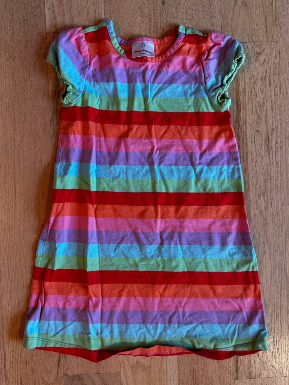 Hanna Andersson Girls Rainbow Striped T-Shirt Dress Size 110 / 5